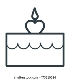 Birthday Cake Colored Vector Icon