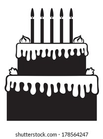 Birthday cake with cream and candles