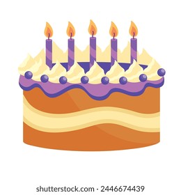birthday cake delicious isolated design
