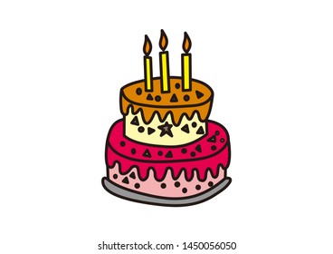 Birthday Cake Design Graphic Template Vector