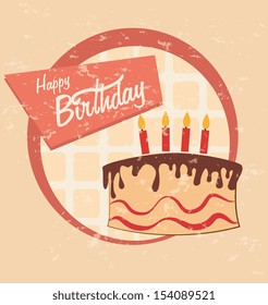 birthday cake design over pink background vector illustration