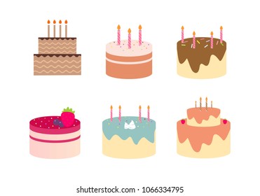 Birthday cake dessert logo