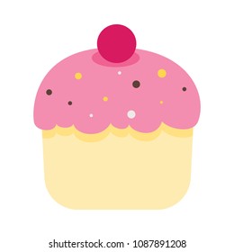 birthday cake, birthday dessert - vector bakery symbol, sweet pie illustration