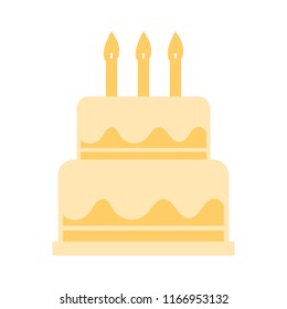 birthday cake, birthday dessert - vector bakery symbol, sweet pie illustration