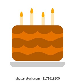 birthday cake, birthday dessert - vector bakery symbol, sweet pie illustration