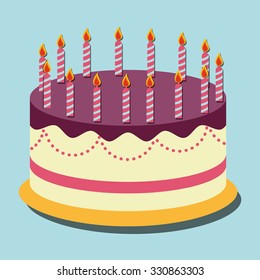 Birthday cake and desserts icon design, vector illustration.