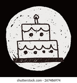 birthday cake doodle drawing