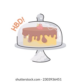 Birthday cake doodle filled vector outline Sticker. EPS 10 file