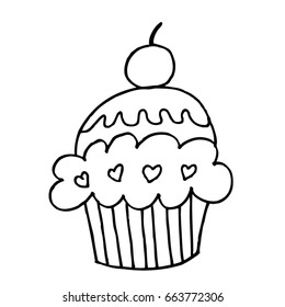 birthday cake doodle sketch