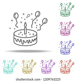 birthday cake dusk icon. Elements of Birthday in multi color style icons. Simple icon for websites, web design, mobile app, info graphics