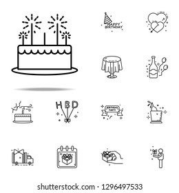 birthday cake dusk style icon. Birthday icons universal set for web and mobile