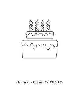 Birthday cake. An empty polygon. Vector illustration isolated on a white background. Flat Style