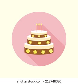 Birthday cake fiat icon.