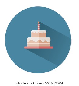 Birthday cake flat design vector illustration eps10