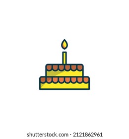 diseño plano de pastel de cumpleaños, plantilla de logotipo vectorial