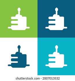 Birthday Cake Flat four color minimal icon set