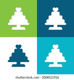 Birthday Cake Flat four color minimal icon set