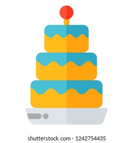 birthday cake flat icon