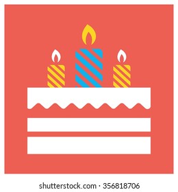 birthday cake flat icon