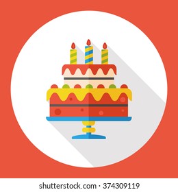 birthday cake flat icon