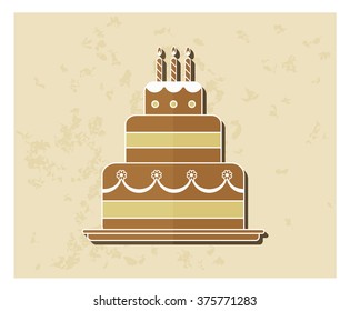 birthday cake flat icon