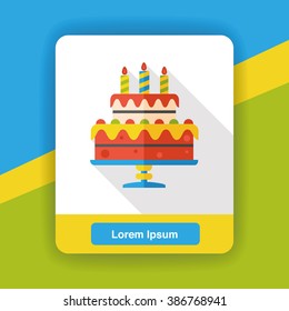 birthday cake flat icon