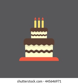 birthday cake flat icon