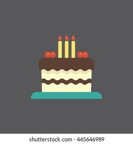 birthday cake flat icon