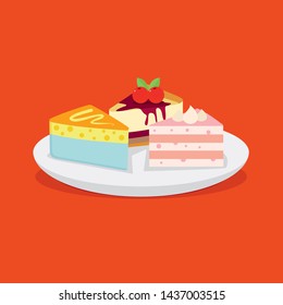 Birthday cake flat icon with long shadow - Happy Birthday
