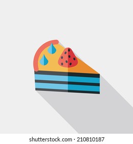 birthday cake flat icon with long shadow,eps10
