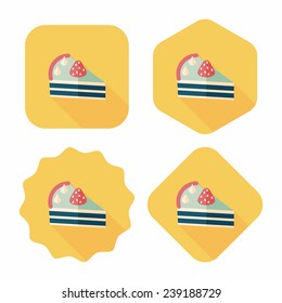 birthday cake flat icon with long shadow, eps10