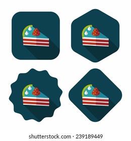 birthday cake flat icon with long shadow, eps10