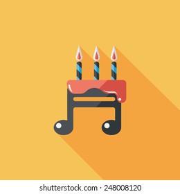 birthday cake flat icon with long shadow,eps10