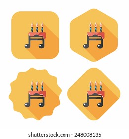 birthday cake flat icon with long shadow,eps10