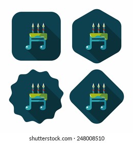 birthday cake flat icon with long shadow,eps10
