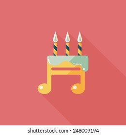 birthday cake flat icon with long shadow,eps10