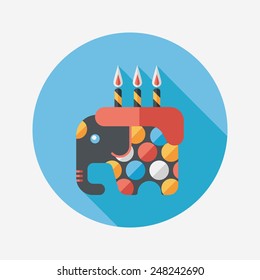 birthday cake flat icon with long shadow,eps10