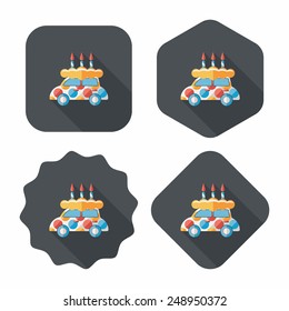 birthday cake flat icon with long shadow,eps10