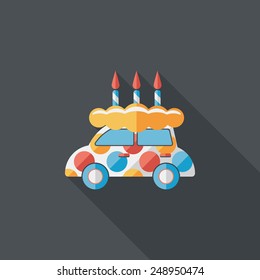 birthday cake flat icon with long shadow,eps10