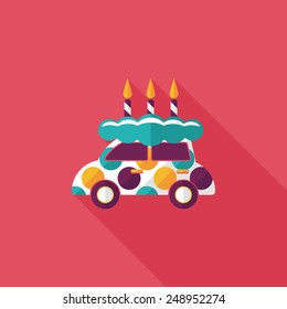 birthday cake flat icon with long shadow,eps10