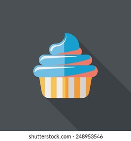 birthday cake flat icon with long shadow,eps10