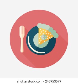 birthday cake flat icon with long shadow,eps10
