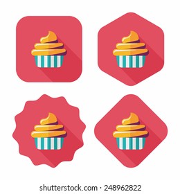 birthday cake flat icon with long shadow,eps10