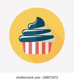 birthday cake flat icon with long shadow,eps10