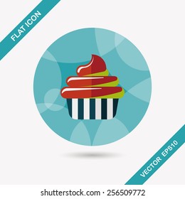 birthday cake flat icon with long shadow,eps10