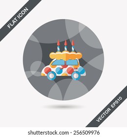 birthday cake flat icon with long shadow,eps10