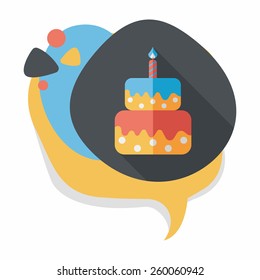 birthday cake flat icon with long shadow,eps10
