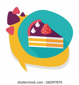 birthday cake flat icon with long shadow,eps10