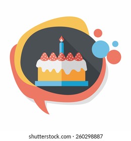 birthday cake flat icon with long shadow,eps10