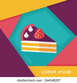 birthday cake flat icon with long shadow,eps10